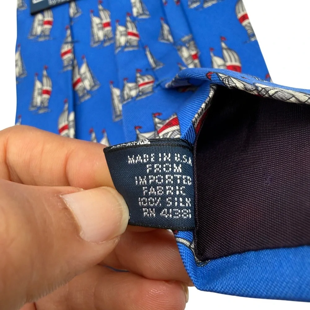Vintage Polo Ralph Lauren Silk Tie Lot 2‎ Sailboat Golf Navy Blue Mens Neckties